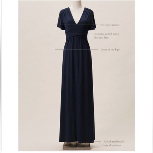BHLDN Mendoza Navy Maxi Dress - Picture 3 of 12